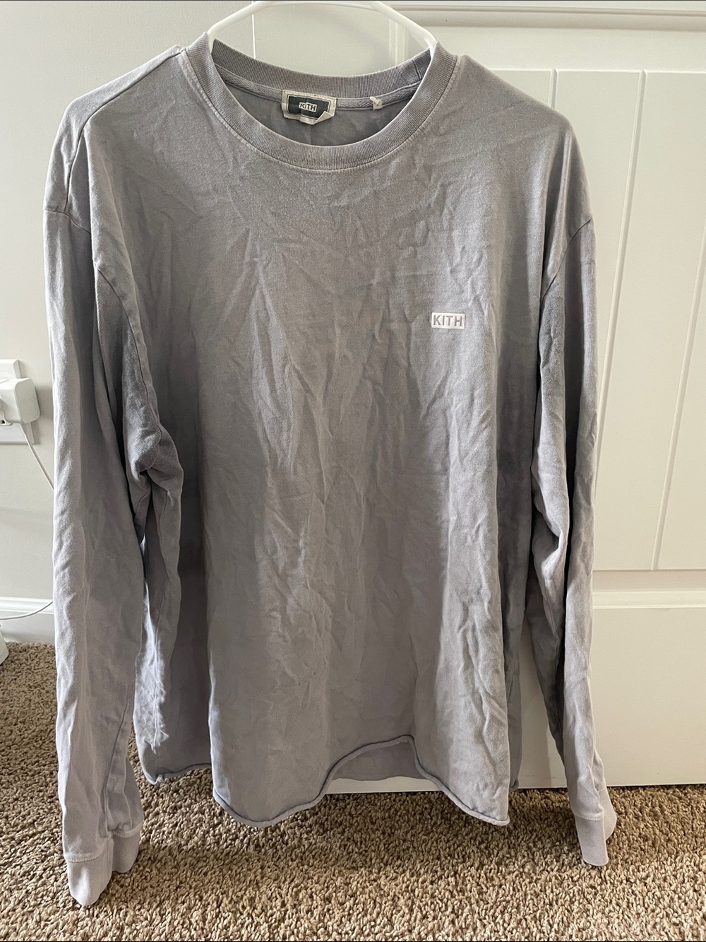 Kith Long Sleeve Crewneck Shirt - Light Gray